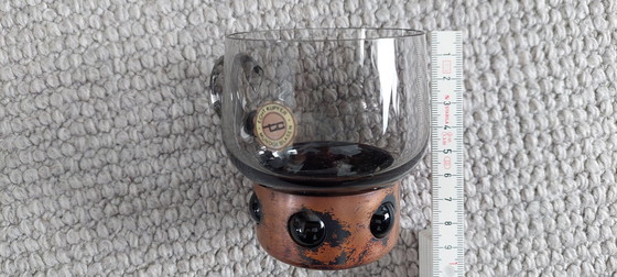 Image 1 of Ciotola e bicchieri vintage con bordo in rame