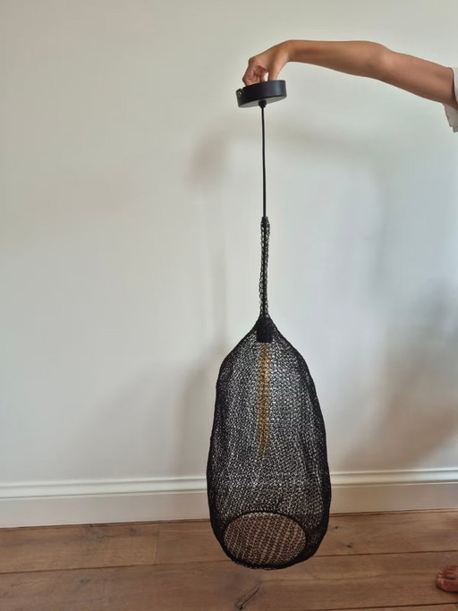 Pomax Pendelleuchte, schwarzes Stahlgeflecht – hanglampen, Iron
