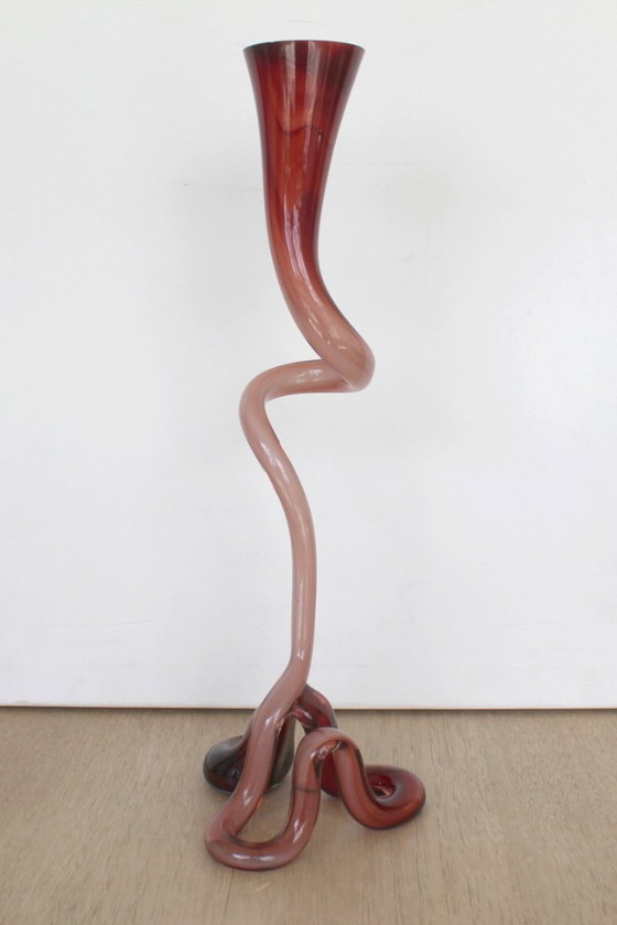 Image 1 of vase mouth-blown glass paste octopus art glass '70 josefina krosno