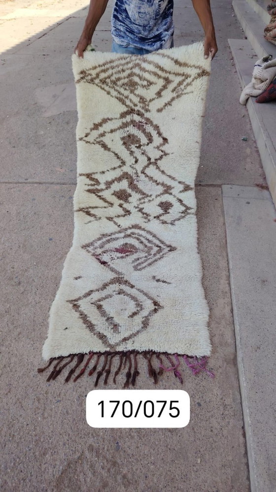 Image 1 of Handgeknoopt Berber kleed wol 170x75cm