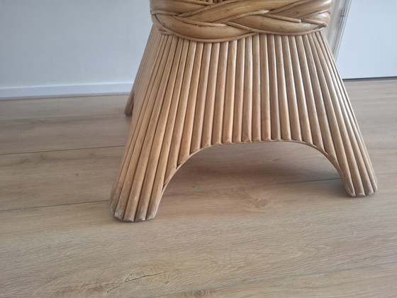 Image 1 of 'Wheat Sheaf' (korenschoof) tafel, ontworpen door John & Eleanor McGuire (of gemaakt in die specifieke stijl) uit de jaren 70.