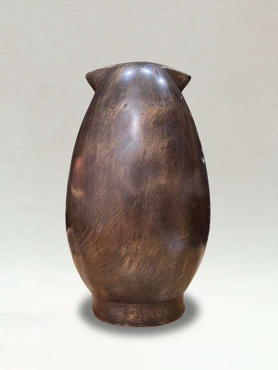 Image 1 of Bronzeskulptur – Stilisierte Eule – Modernistisches Design – 24 cm