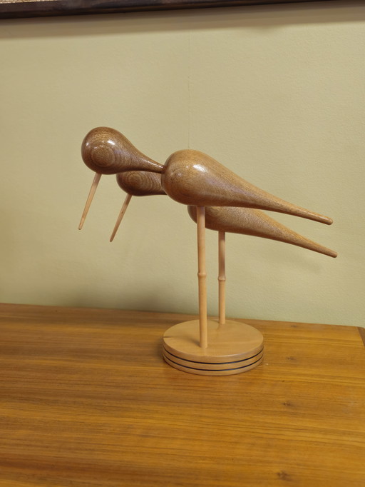 Decorazione in legno d'epoca Pittime reali Pittime reali Uccelli