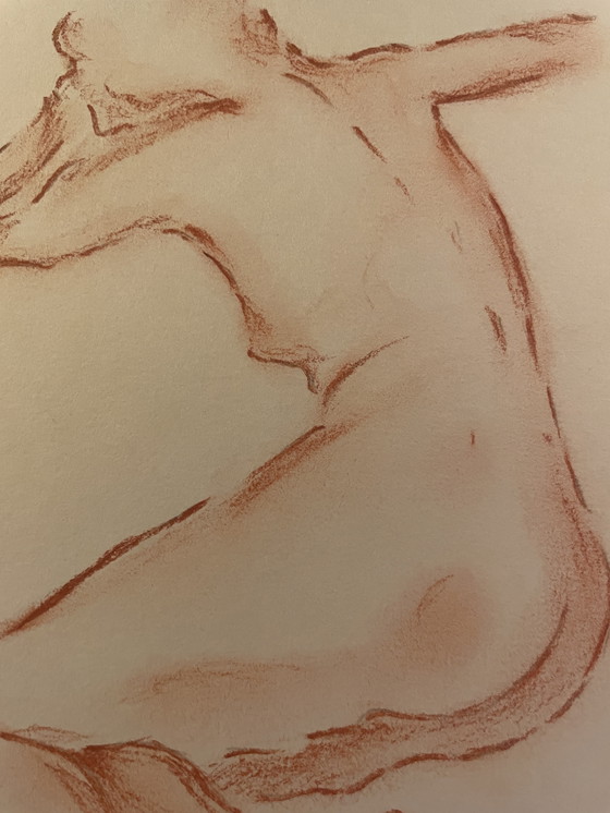 Image 1 of Ritratto femminile firmato su lavagna "Pensieri"