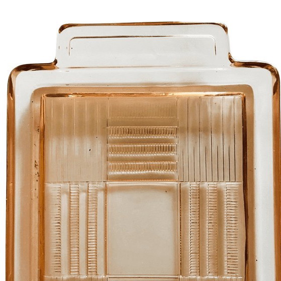 Image 1 of Art deco Val Saint Lambert kaasstolp rosaline glas Charles Graffart René Delvenne 1930's