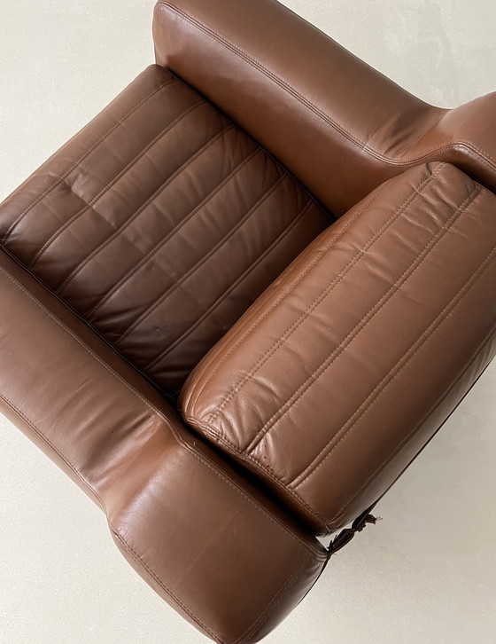 Image 1 of Poltrona prototipo in similpelle marrone di Michel Ducaroy, Francia, anni '70