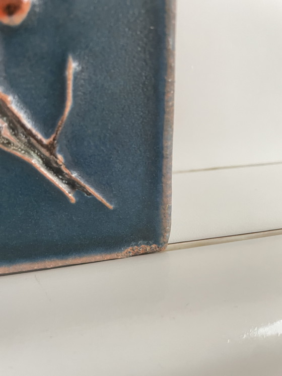 Image 1 of Vintage Wall Tile. Karlsruher Majolika. Fuchs 1960.