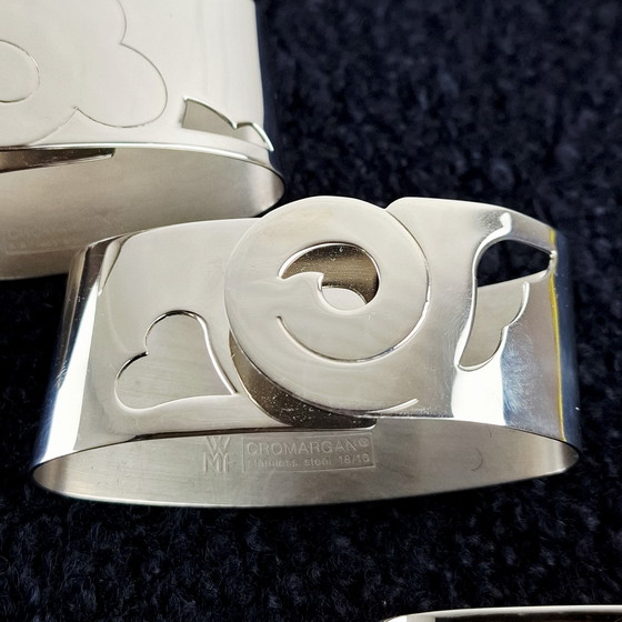 Image 1 of 5 anelli per tovaglioli vintage in acciaio inox WMF Cromargan art deco