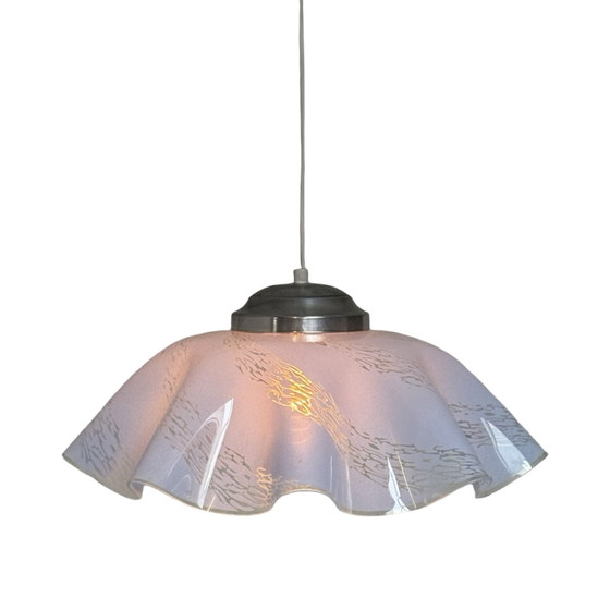 Image 1 of Lampe vintage en forme de jupe/mouchoir - Suspension - Verre - Grand modèle