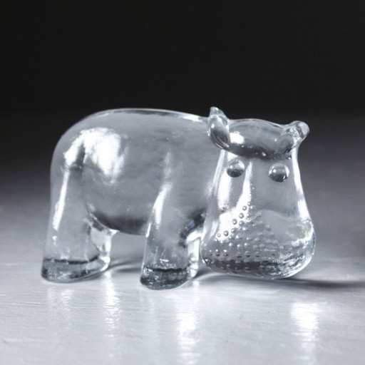 Bertil Vallien & Kosta Boda - Nijlpaard Beeldje Briefopener Zoo Serie Jaren 70 – decoratieve objecten, Glass