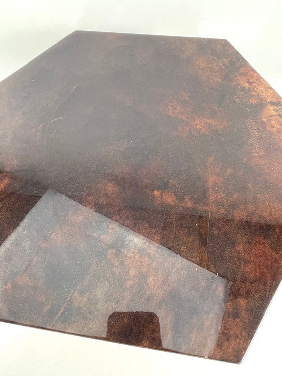 Image 1 of Aldo Tura Side Table Goat Leather Italy