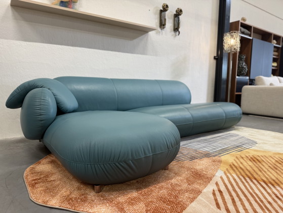 Image 1 of Leolux Pulla Hoekbank Senso blauw leer 