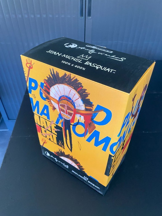 Image 1 of Bearbrick Andy Warhol x Jean Michel Basquiat N3 400% + 100% Medicom Spielzeug