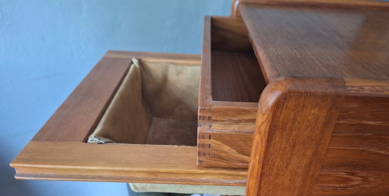 Image 1 of Teak Multifunctional Bar Cart Serving Trolley, Denmark 1960s