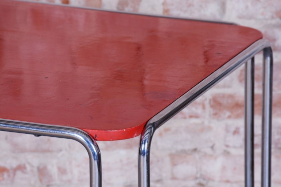 Restored Art Deco Dining Table, by Thonet, Chrome, Steel, Germany, 1930s – Wood (photo 9 of 9)