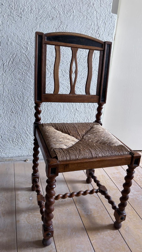 Image 1 of Eiken antieke set stoelen 