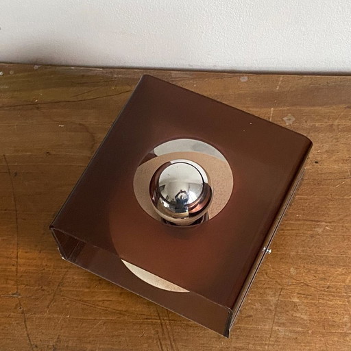 Lampada da parete Jocelyne Trocme per Oxar. 1970. Plexiglas fumé