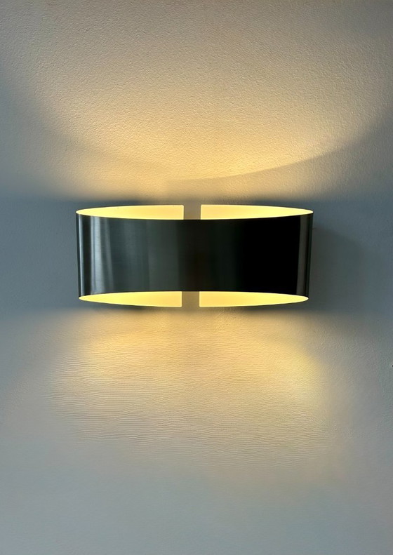 Image 1 of Coppia di applique vintage, metallo spazzolato, Francia, 1980