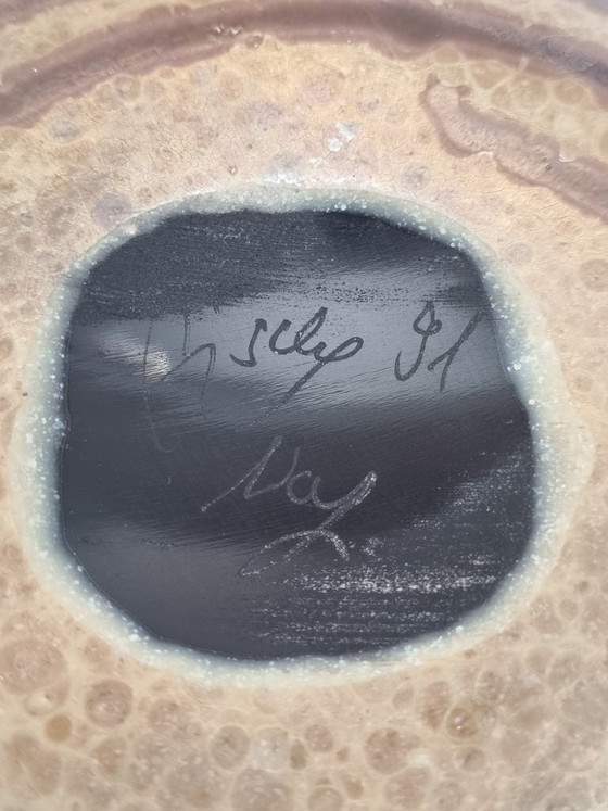 Image 1 of Eisch Studioglas Vase 1991 – Signed – Iridescent – ​​Landscape Decor 18.5cm