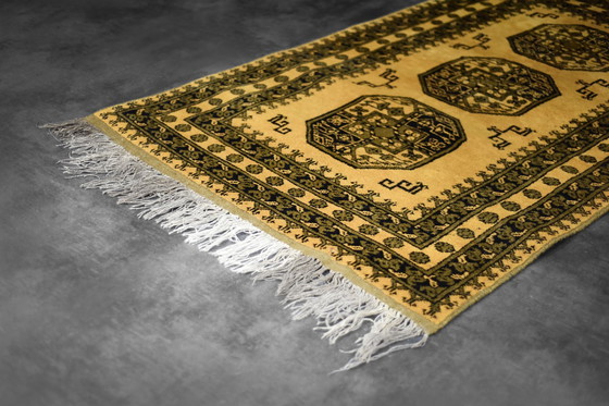 Image 1 of Handgewebter orientalischer afghanischer Gold-Ersari-Teppich, 1930er Jahre