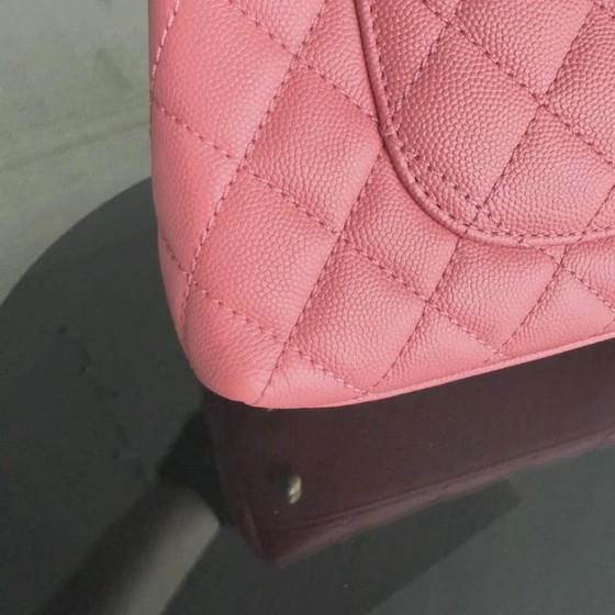Image 1 of Chanel Coco Handle Small - Pelle trapuntata color caviale rosa con finiture dorate Serie 27