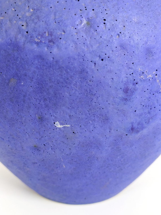 Image 1 of Vase Heyne Keramik, céramique Klein Blue Fat Lava, Allemagne de l'Ouest, années 1960, signé.