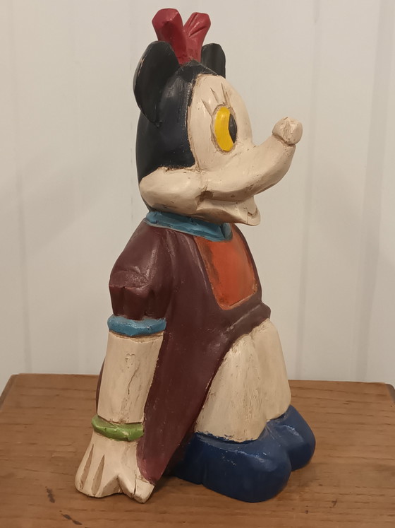 Image 1 of Statue de Minnie Mouse en bois vintage