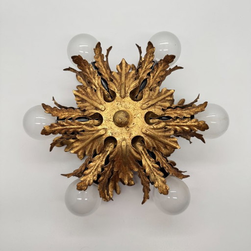 Florentine Vintage Ceiling light – Attributed to Banci Firenze – Gold
