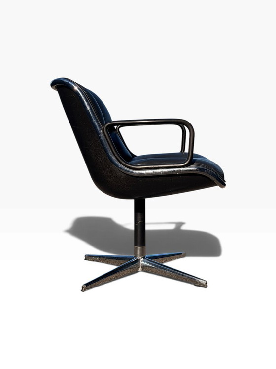 Sillón Executive Charles Pollock para Knoll, cuero negro 1960 – Sillones, Leather (photo 5 of 11)