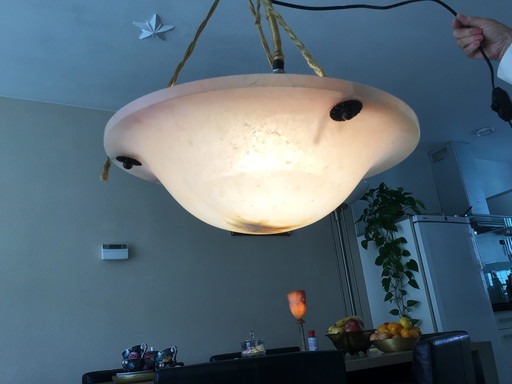 Art Deco Albasten Schaal Hanglamp