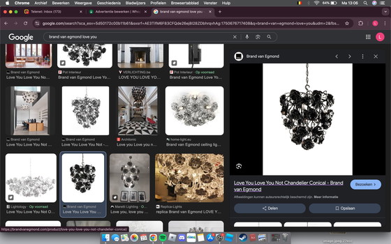 Image 1 of Love You Love You Not Chandeller Conical - Brand van Egmond