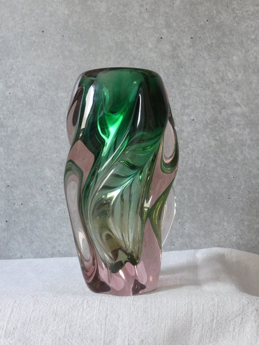 Josef Hospodka "Propeller" vase Bohemia Sommerso