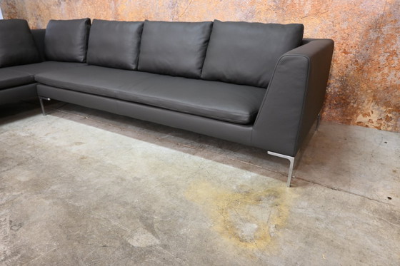 Image 1 of NEW upholstered grey leather B&B Italia Charles designer corner sofa