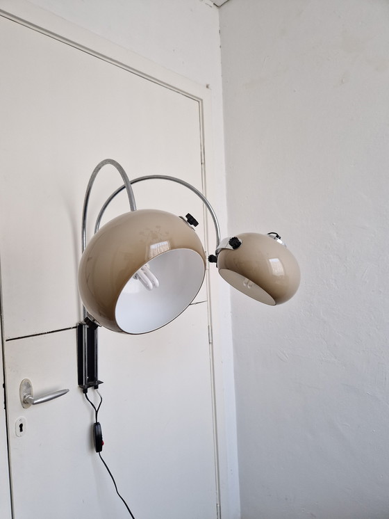Image 1 of Vintage Dijkstra mushroom wall lamp 2 arches chrome