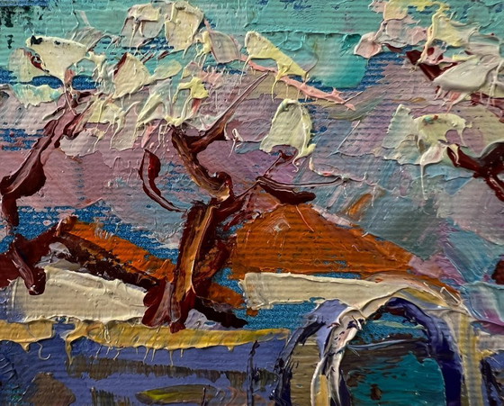 Original Oil Painting Rural Spring Landscape Village Memory – Paintings & Drawings, Canvas (photo 7 of 8)