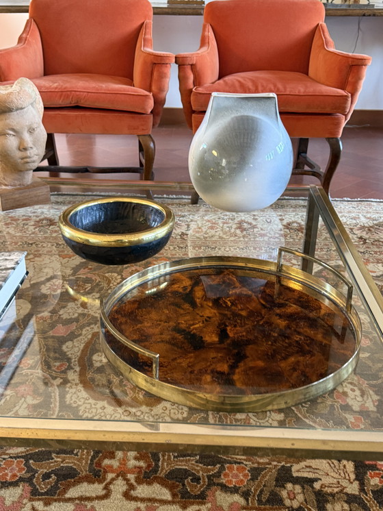 Image 1 of Hollywood Regency Rundes Tablett, Italien 1970er