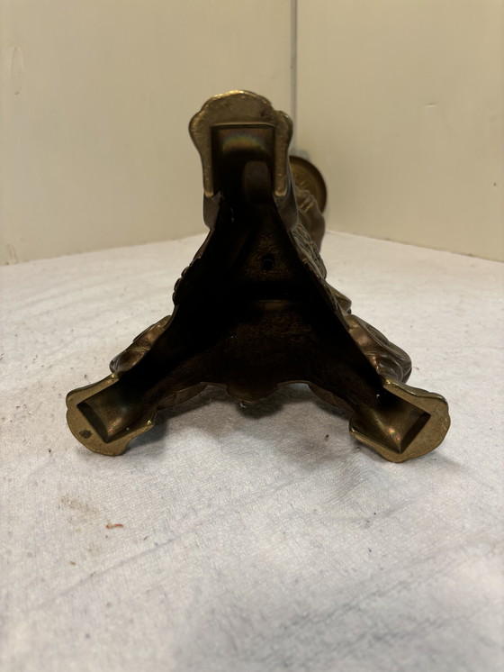 Image 1 of Vintage bronzen kaarsenstandaard 