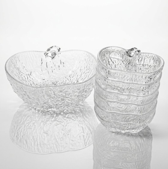7-piece glass fruit salad Bowls set "apple" Made in Italy (photo 8 of 10)