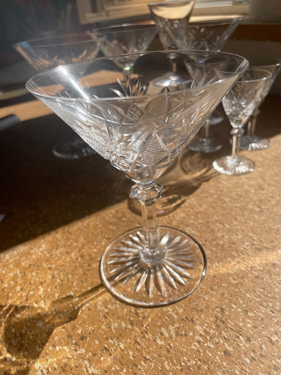 Image 1 of 4 Martini Val Saint Lambert Crystal Belgian Eurydice Art Deco