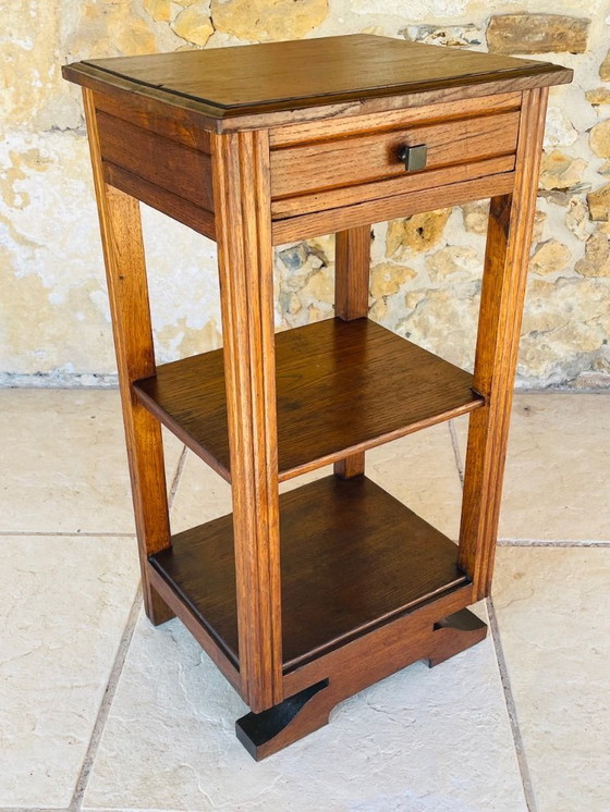 Image 1 of Consolle Art Déco a tre ripiani in noce, anni '30