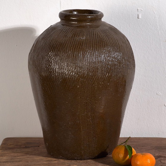 Antique glazed ceramic vase (c.1900) #4 (photo 8 of 18)