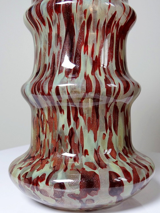 Image 1 of Vase Verre Moucheté Aventurine Copper Inclusions Art Deco Style Legras