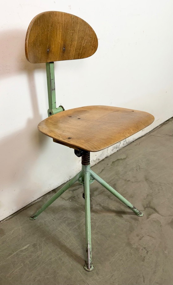 Image 1 of Green Industrial Workshop Chair, 1950s