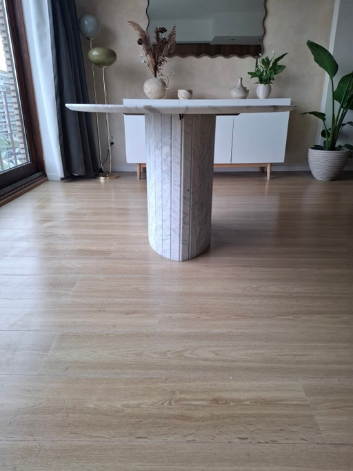 Beautiful Italian Carrara marble table.