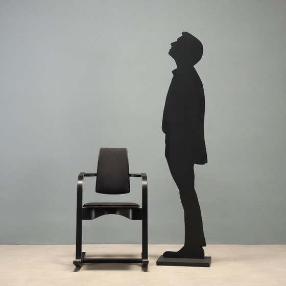 SET OF TWO Varier Actulum black design chairs – Dining chairs, Wood, Cotton (photo 9 of 9)