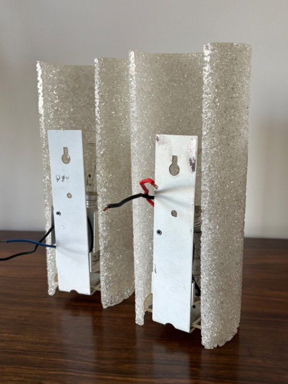 Beautiful vintage retro wall lights from the 1960s, Plexiglass, Transparent (photo 10 of 11)