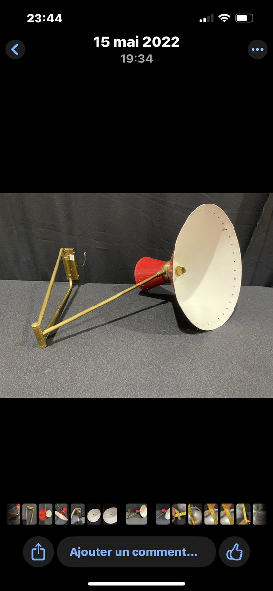 Image 1 of Lampada da parete diabolo rené mathieu lunel stelle in lamiera design xx secolo