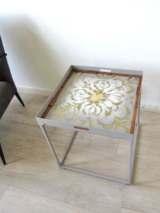 Image 1 of % SALE % -- Metal side table - Japandi style