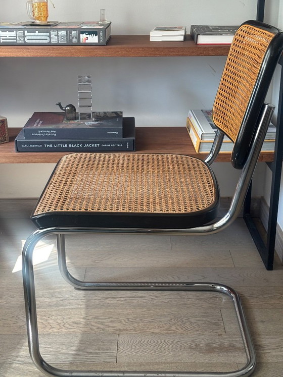 Breuer B32 Édition Thonet 1983 – Chaises de salle à manger, Metal, Rattan (photo 8 of 8)