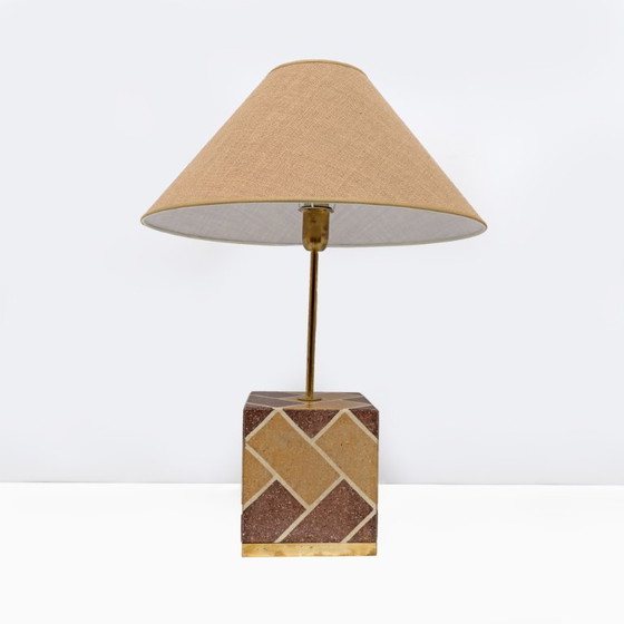 Image 1 of Paar Italiaanse cementiet tafellampen uit het Liberty-tijdperk